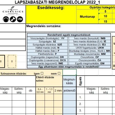 Lapszabászati megrendelőlap (normál)